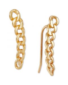 Curb Link Chain Ear Climbers in 10k Gold