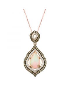 Neopolitan Opal (1-1/2 ct. t.w.) & Diamond (1 ct. t.w.) Pendant Necklace in 14k Rose Gold