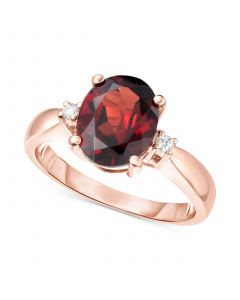 Rhodolite Garnet (2-3/4 ct. t.w.) & Diamond (1/20 ct. t.w.) Ring in 14k Rose Gold