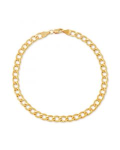 Beveled Curb Link Chain Bracelet in 10k Gold