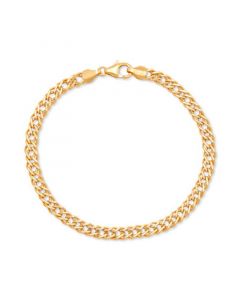 Double Curb Link Chain Bracelet in 10k Gold