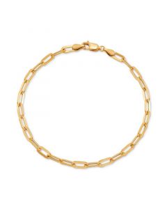 Paperclip Link Chain Bracelet in 10k Gold