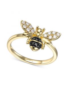 Nude Diamond (1/5 ct. t.w.) & Blackberry Diamond (1/10 ct. t.w.) Bee Ring in 14k Gold