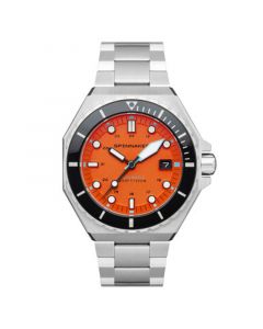 Men's Dumas Automatic Tangerine with Silver-Tone Solid Stainless Steel Bracelet Watch 44mm