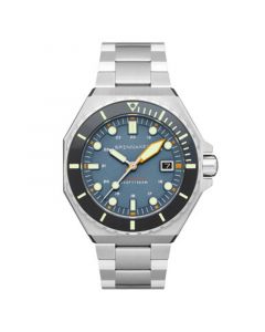 Men's Dumas Automatic Blue Yonder with Silver-Tone Solid Stainless Steel Bracelet Watch 44mm