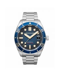 Men's Croft Mid-Size Automatic Regiment Blue with Silver-Tone Solid Stainless Steel Bracelet Watch 40mm