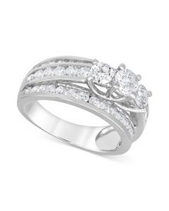 Diamond Two-Level Engagement Ring (2 ct. t.w.) in 14k White Gold