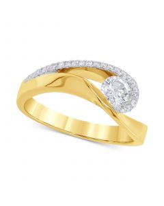 Diamond Swirl Ring (1/2 ct. t.w.) in 14k Two-Tone Gold