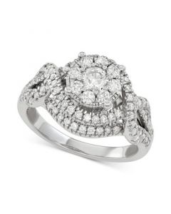 Diamond Cluster Engagement Ring (1-1/4 ct. t.w.) in 14k White Gold