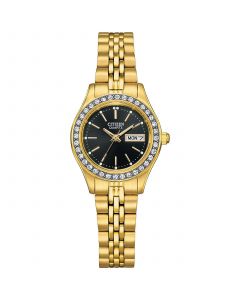 Women's Embellished Gold-Tone Stainless Steel Bracelet Watch 26mm