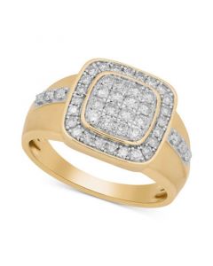 Men's Diamond Cluster Framed Ring (1 ct. t.w.) in 10k Gold