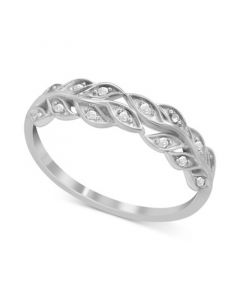 Diamond Leaf Band (1/10 ct. t.w.) in Sterling Silver