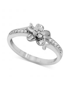 Diamond Flower Ring (1/10 ct. t.w.) in Sterling Silver