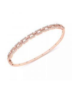 Diamond Link Bangle Bracelet (1/2 ct. t.w.) in Sterling Silver, 14k Gold-Plated Sterling Silver or 14k Rose Gold-Plated Sterling Silver, Created for Macy's