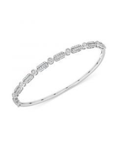 Diamond Bangle Bracelet (1/2 ct. t.w.), in Sterling Silver, 14k Gold-Plated Sterling Silver or 14k Rose Gold-Plated Sterling Silver, Created for Macy's