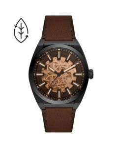 Men's Everett Brown Leather Strap Watch 42mm