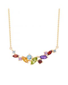 Multi-Gemstone Scattered Cluster 18" Pendant Necklace (1-1/8 ct. t.w.) in 14k Gold