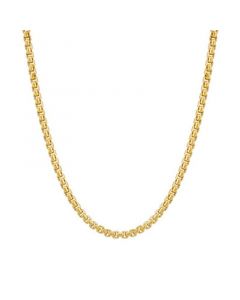 Rounded Box Link 20" Chain Necklace in 10k Gold