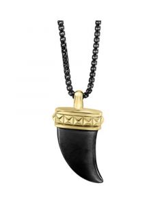 EFFY® Men's Claw 22" Pendant Necklace in Black Rhodium and 18k Gold-Plated Sterling Silver