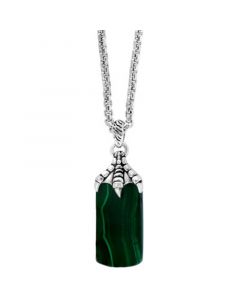 EFFY® Men's Malachite Talon Dog Tag 22" Pendant Necklace in Sterling Silver