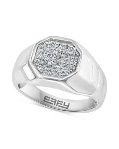 EFFY® Men's White Sapphire Octagon Cluster Ring (1/2 ct. t.w.) in Sterling Silver