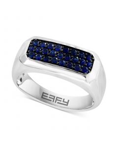 EFFY® Men's Sapphire Cluster Ring (5/8 ct. t.w.) in Sterling Silver