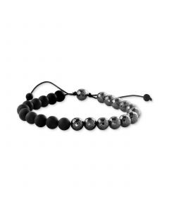 EFFY® Men's Onyx & Hematite Beaded Black Cord Bolo Bracelet