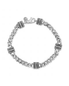 EFFY® Men's Rondelle & Curb Link Bracelet in Sterling Silver