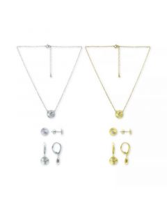 Cubic Zirconia Moon Disc Pendant Necklace, Stud, & Drop Earrings Jewelry Collection, Created for Macy's