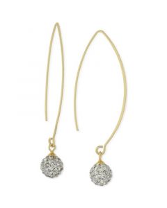 Crystal Pavé Ball Wire Threader Earrings in 14k Gold-Plated Sterling Silver, Created for Macy's