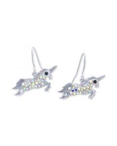 Crystal Unicorn Drop Earrings in Sterling Silver, Created for Macy's