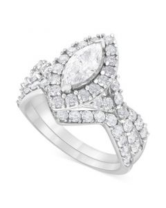 Diamond Marquise Bridal Set (2 ct. t.w.) in 14k White Gold