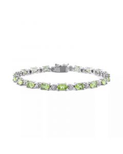 Garnet (9-7/8 ct. t.w.) & Diamond Accent Link Bracelet in Sterling Silver (Also in Peridot)