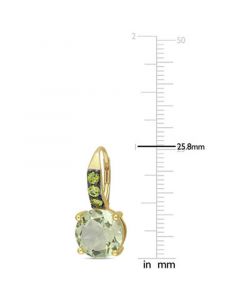 Green Quartz (11-5/8 ct. t.w.) & Peridot (3/4 ct. t.w.) Leverback Drop Earrings in 18k Gold-Plated Sterling Silver