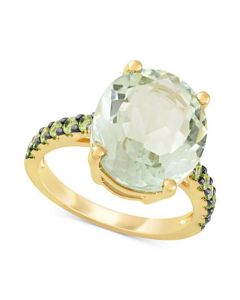 Green Quartz (7-1/2 ct. t.w.) & Peridot (1/2 ct. t.w.) Statement Ring in 18k Gold-Plated Sterling Silver