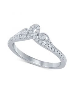 Diamond Contour Band (1/6 ct. t.w.) in 14k White Gold