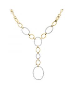 Diamond Oval Link 20" Lariat Necklace (1 ct. t.w.) in 14k Gold-Plated Sterling Silver, Created for Macy's