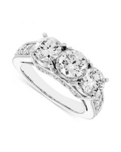 Diamond 3-Stone Ring (3 ct. t.w.) in 14k White Gold