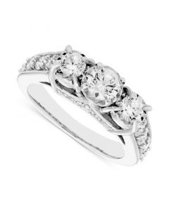 Diamond 3-Stone Ring (1 1/2 ct. t.w.) in 14k White Gold