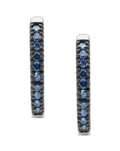 Blue Diamond Huggie Hoop Earrings (1/2 ct. t.w.) in Sterling Silver