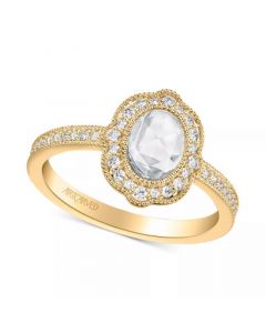 Art Carved Diamond Oval Rose-Cut Engagement Ring (3/4 ct. t.w.) in 14k White, Yellow or Rose Gold