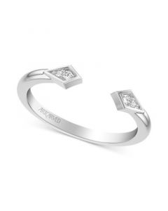 Art Carved Diamond Rose-Cut Cuff Wedding Band (1/20 ct. t.w.) in 14k White, Yellow or Rose Gold