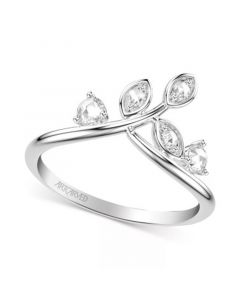 Art Carved Diamond Rose-Cut Leaf Wedding Band (1/5 ct. t.w.) in 14k White, Yellow or Rose Gold