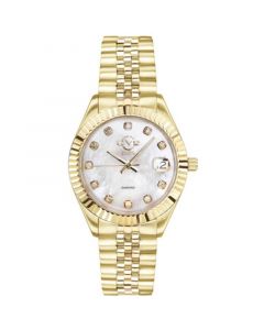 GV2 Women's Naples Gold-Tone Ion Plating Swiss Quartz Bracelet Watch 34 mm