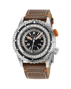 GV2 Men's Contasecondi Brown Leather Automatic Strap Watch 43 mm