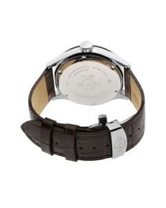 GV2 Men's Giromondo Brown Leather Swiss Quartz Strap Watch 42 mm