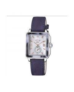 GV2 Women's Bari Tortoise Blue Leather Swiss Quartz Strap Watch 34 mm