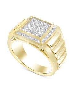 Men's Diamond Cluster Ring (1/4 ct. t.w.) in 10k Gold