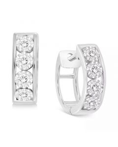 Men's Diamond Extra Small Huggie Hoop Earrings (1/4 ct. tw) in 10k Gold 12mm (Also in 10k White Gold)