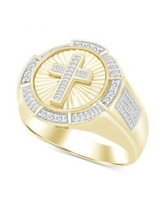 Men's Diamond Cross Ring (1/2 ct. t.w.) in 10k Gold